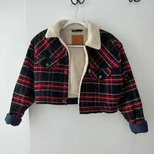 Levi sherpa cropped jacket